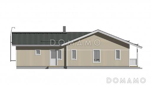 Проект каркасного дома г-образной формы в плане / Фасад 3