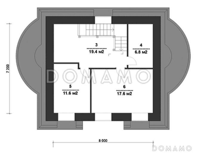 Проект гаража в классическом стиле для двух автомобилей / План 2 этажа