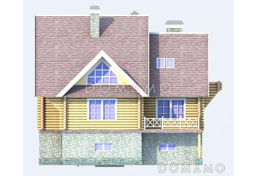 Проект деревянного дома с гаражом / Фасад 4