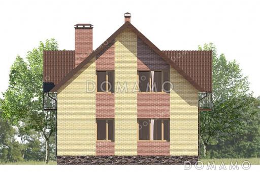 Проект компактного дома с тремя спальнями, котельной и изолированной кухней / Фасад 3