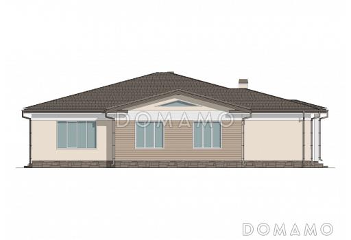 Проект дома с 4 спальнями, комнатой для гостей и просторной гостиной / Фасад 2