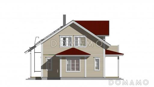Проект каркасного дома с балконом над главным входом / Фасад 4