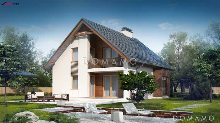 Проект комфортного дома с кладовой, балконом, тремя светлыми спальнями в мансарде