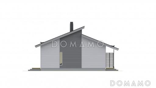 Проект каркасного дома с нестандартной двускатной крышей / Фасад 3