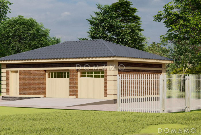 Проект гаража из газобетона на два машиноместа