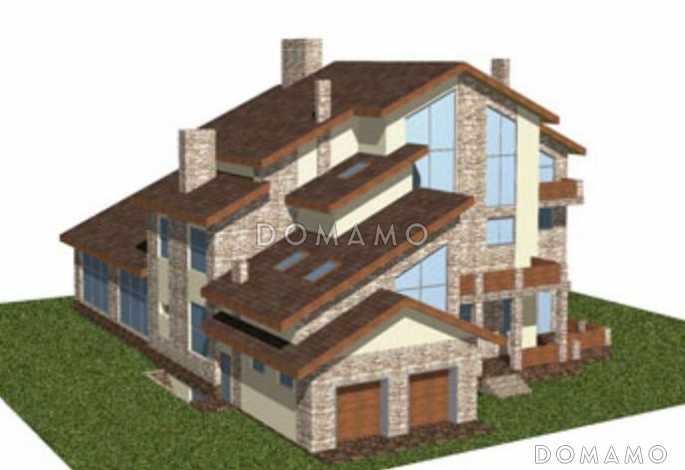 Проект двухэтажного дома с мансардой из кирпича