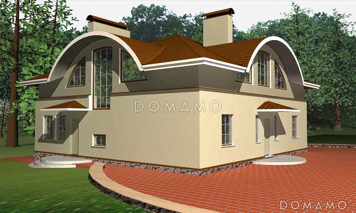 Проект одноэтажного дома с мансардой, с зоной СПА на цокольном этаже