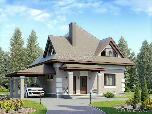 Проект дома из газобетона с мансардой