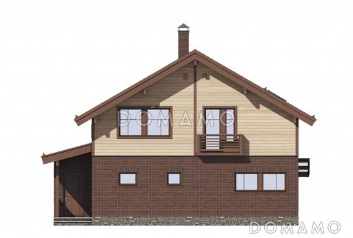 Проект дома со строгими прямоугольными формами / Фасад слева