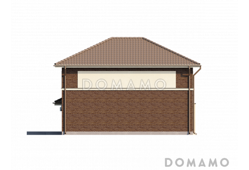 Проект современного двухэтажного дома из газобетона с четырьмя спальнями, кабинетом и пристроенным гаражом / Фасад 4