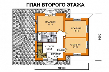 Проект дома из SIP панелей со вторым светом / План 2 этажа