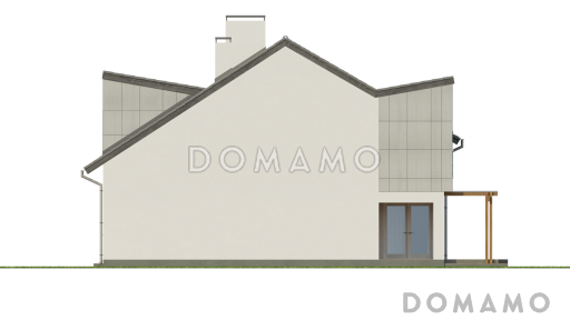 Проект компактных мансардных домов-близнецов из кирпича с изолированной кухней и тремя спальнями / Фасад 4