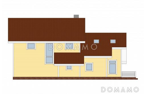 Проект дома из пенобетона с просторной кухней и вторым светом / Фасад 3