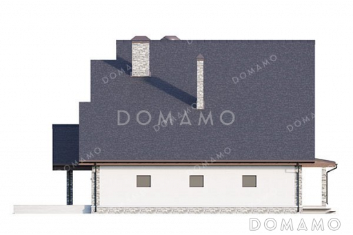 Проект двухэтажного дома с мансардой и гаражом / Фасад 4