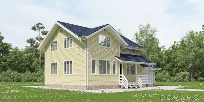 Проект дома из клееного бруса с просторными комнатами