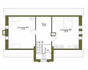 Проект газобетонного коттеджа для большой семьи / План мансардного этажа