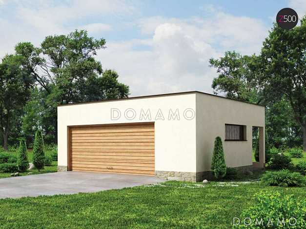 Проект гаража из кирпича для двух автомобилей 