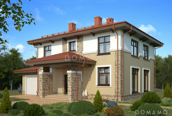 Проект двухэтажного дома с гардеробными на втором этаже