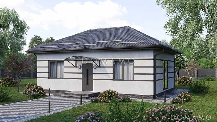 Проект одноэтажного компактного дома в современном стиле