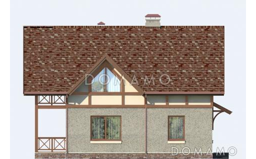 Проект небольшого дома с пятью жилыми комнатами и балконом из СИП панелей / Фасад 4