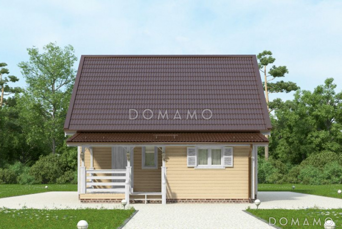 Проект дома из клееного бруса с небольшой кладовой