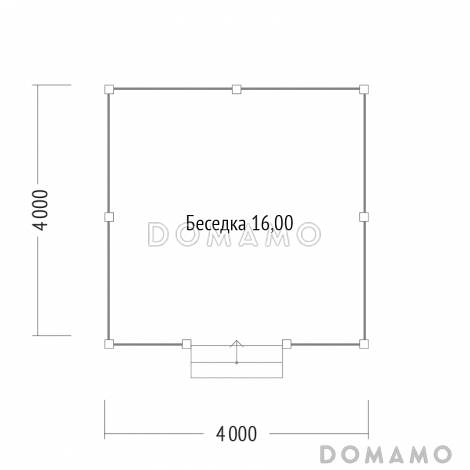 Проект каркасной беседки / План 1 этажа