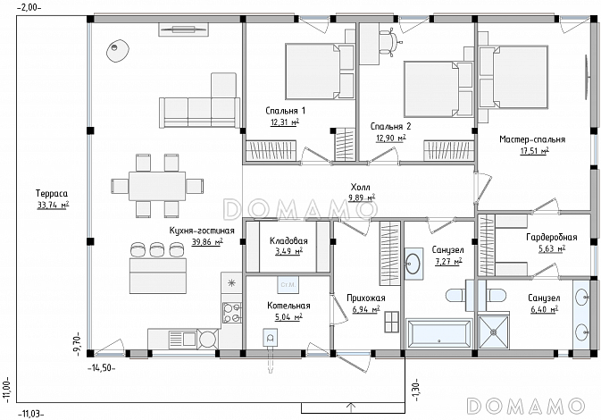 SCANDI 127 / План 1 этажа