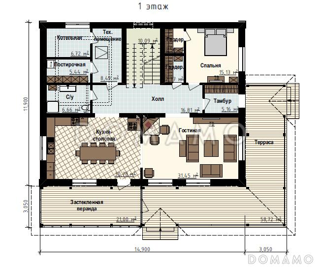 Ладога / План 1 этажа