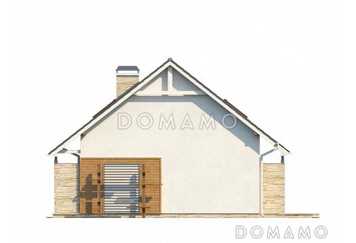 Проект мансардного дома из газобетона с кабинетом, тремя спальнями и балконом / Фасад 1