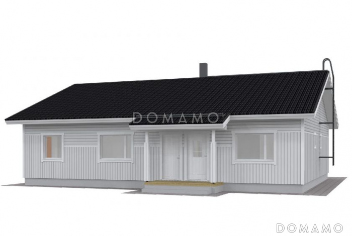 Проект каркасного дома с полукруглым эркером