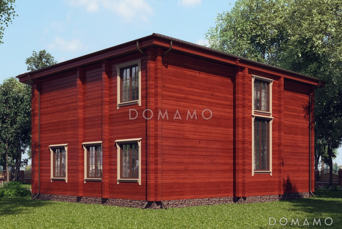 Проект просторного дома из клееного бруса