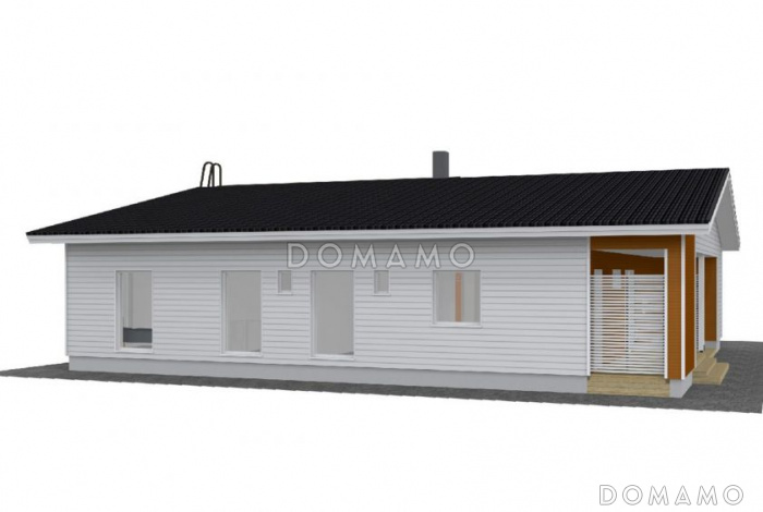 Проект современного одноэтажного каркасного дома до 150 кв.м
