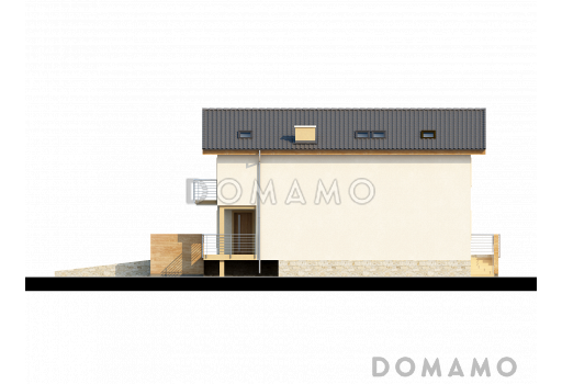Проект большого двухэтажного дома из газобетона с цокольным этажом и подземным гаражом / Фасад 4