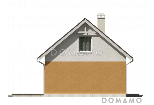 Проект простого одноэтажного мансардного дома из газобетона с тремя спальнями и индивидуальными гардеробными  / Фасад 4