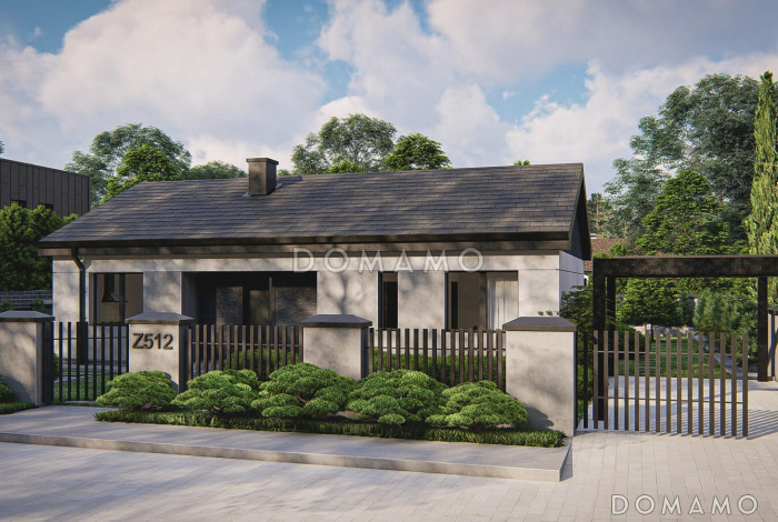 Проект одноэтажного дома с двумя санузлами и тремя комнатами