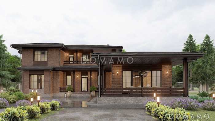 Проект дома со спа-зоной, 5 спальнями и просторным холлом на втором этаже