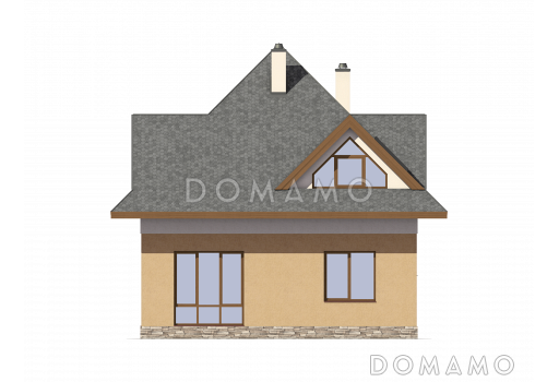 Проект дома из газобетона с гостевой комнатой / Фасад 3