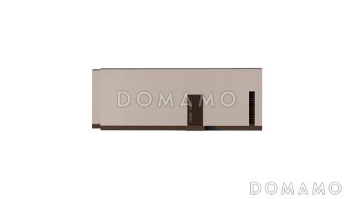 Проект одноэтажного дома в стиле Хай-тек с панорамным остеклением / Фасад 2