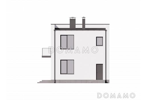 Проект дома в стиле минимализм с 4 спальнями / Фасад 4