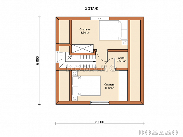 Каркасный дом "Белл" / План 2 этажа