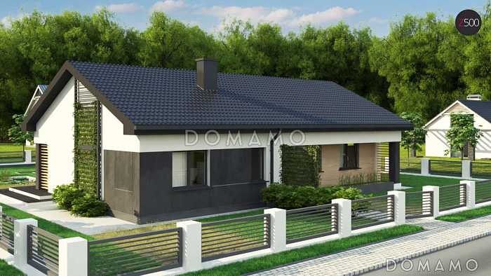 Проект комфортного одноэтажного дома из кирпича с четырьмя спальнями