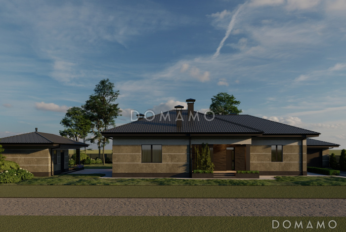 Проект газобетонной беседки с хозблоком и барбекю