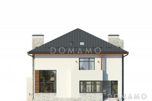 Проект загородного дома из СИП панелей в стиле финского минимализма / Фасад 2