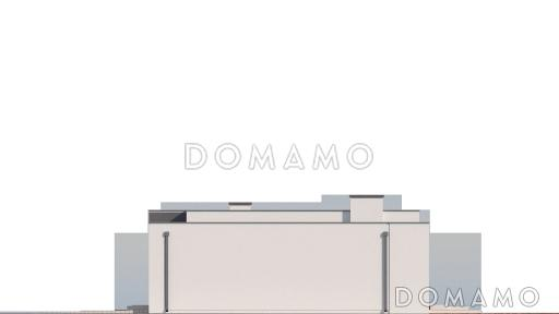 Проект просторного современного одноэтажного дома из газобетона с  тремя спальнями и гаражом с двумя отдельными въездами / Фасад 4