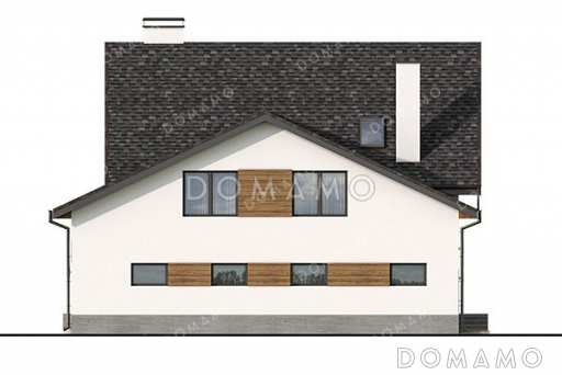 Проект одноэтажного дома с мансардой и гаражом на два автомобиля / Фасад 4