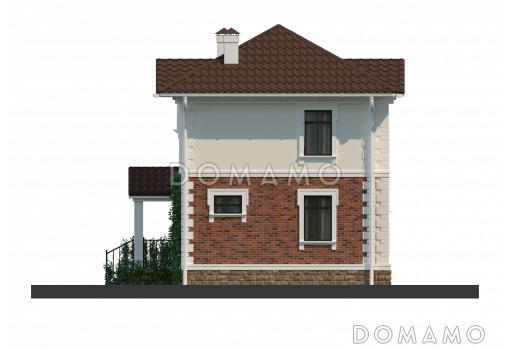 Проект небольшого двухэтажного особняка из SIP панелей с парадным фасадом / Фасад 3