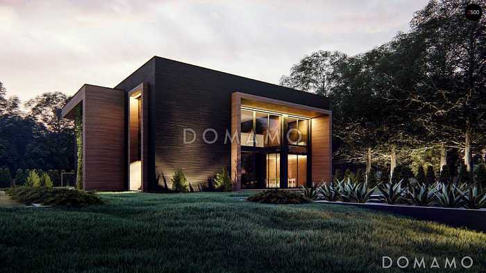 Проект дома из газобетона с кабинетом, гаражом на 2 машины и террасой на втором этаже