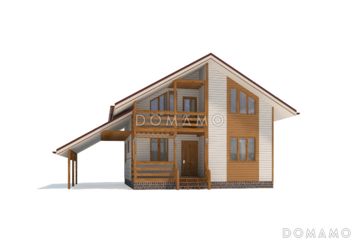 Проект  дома из клееного бруса строгого современного стиля