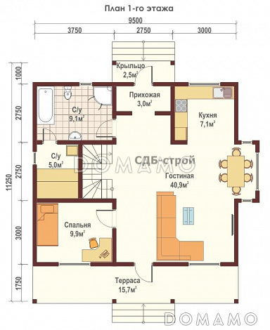 ДБР15 / План 1 этажа