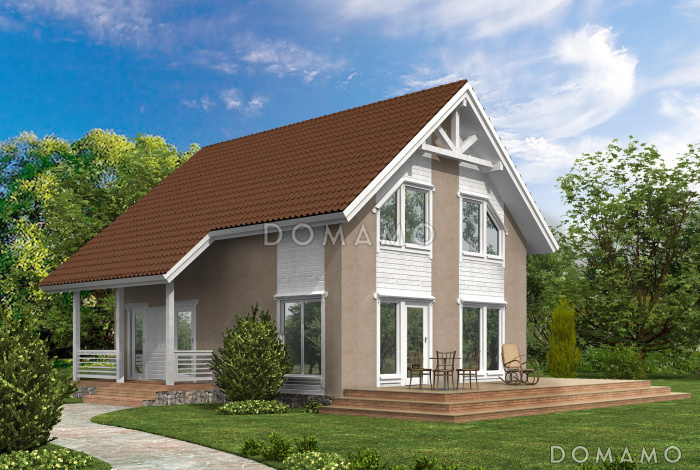 Проект каркасного дома с санузлом на втором этаже